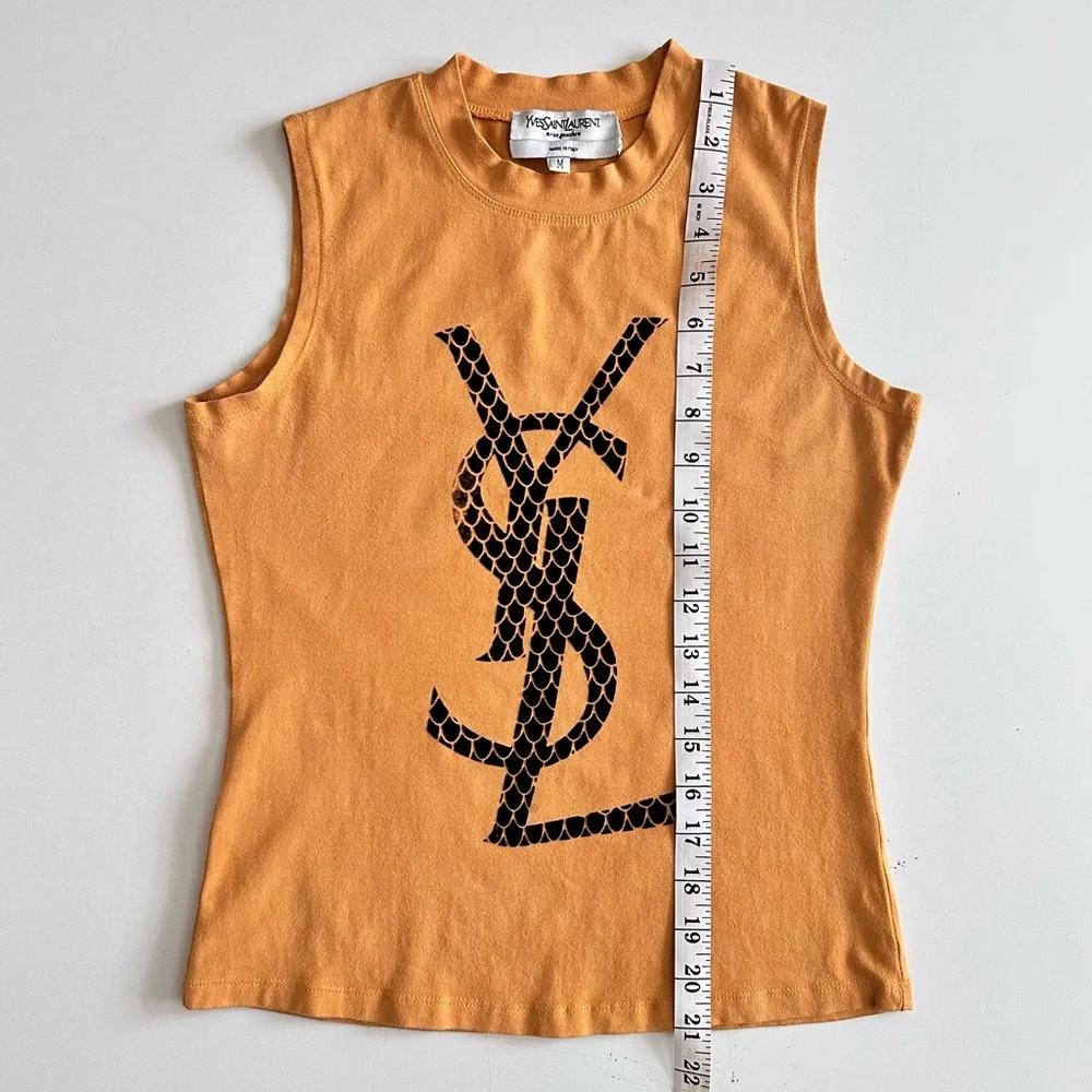 YSL TankTop Yellow Black Logo Front Size Medium - Picture 4 of 7